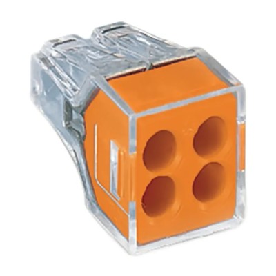 WAGO 773 PUSH WIRE Series Junction Box Connector 4-Way 24A Push-in 773-104