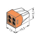 WAGO 773 PUSH WIRE Series Junction Box Connector 4-Way 24A Push-in 773-104