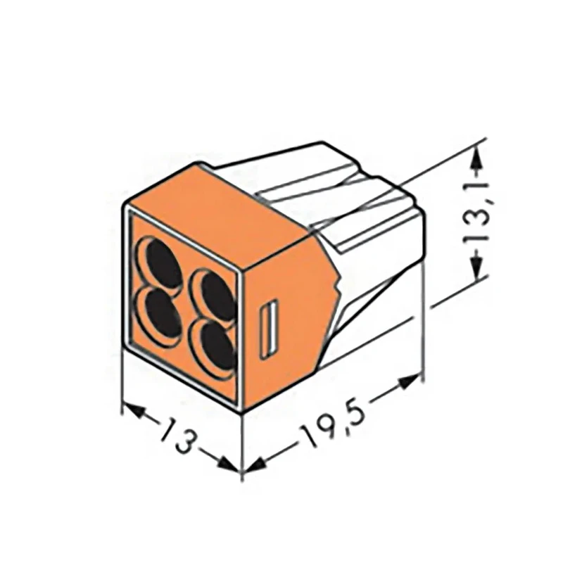 WAGO 773 PUSH WIRE Series Junction Box Connector 4-Way 24A Push-in 773-104
