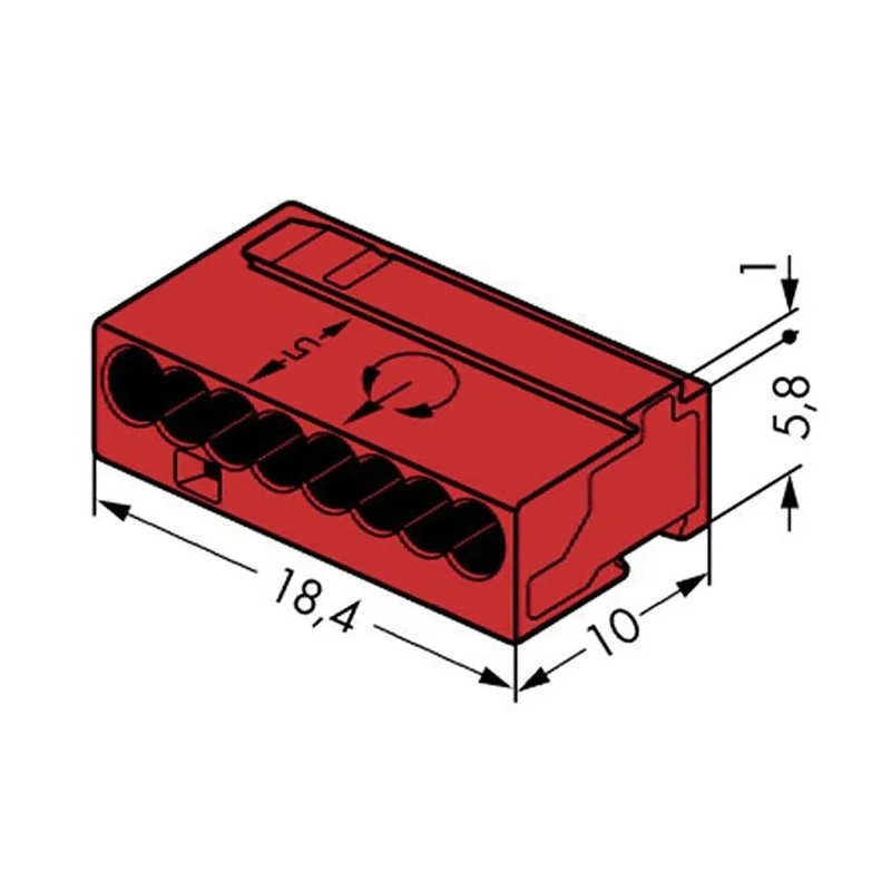WAGO 243 MICRO PUSH WIRE Series Junction Box Connector 8-Way, 20AWG, 22AWG Wire, 6A Push-in 243-808