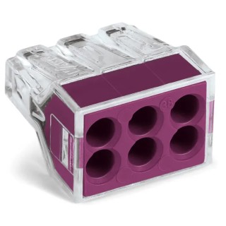 WAGO 773 PUSH WIRE Series Junction Box Connector 6-Way 24A Push-in 773-106