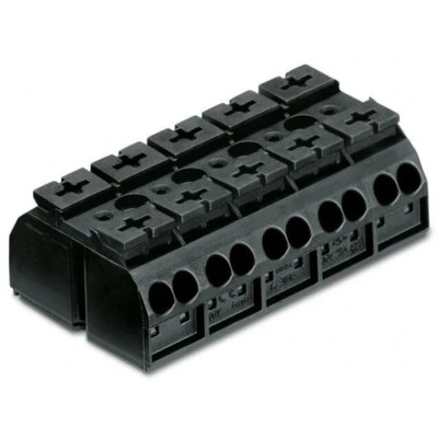 WAGO Terminal Strip, 5-Way, 12AWG, 20AWG Wire, 32A Cage Clamp, 500V, Polyamide Housing, 862-505