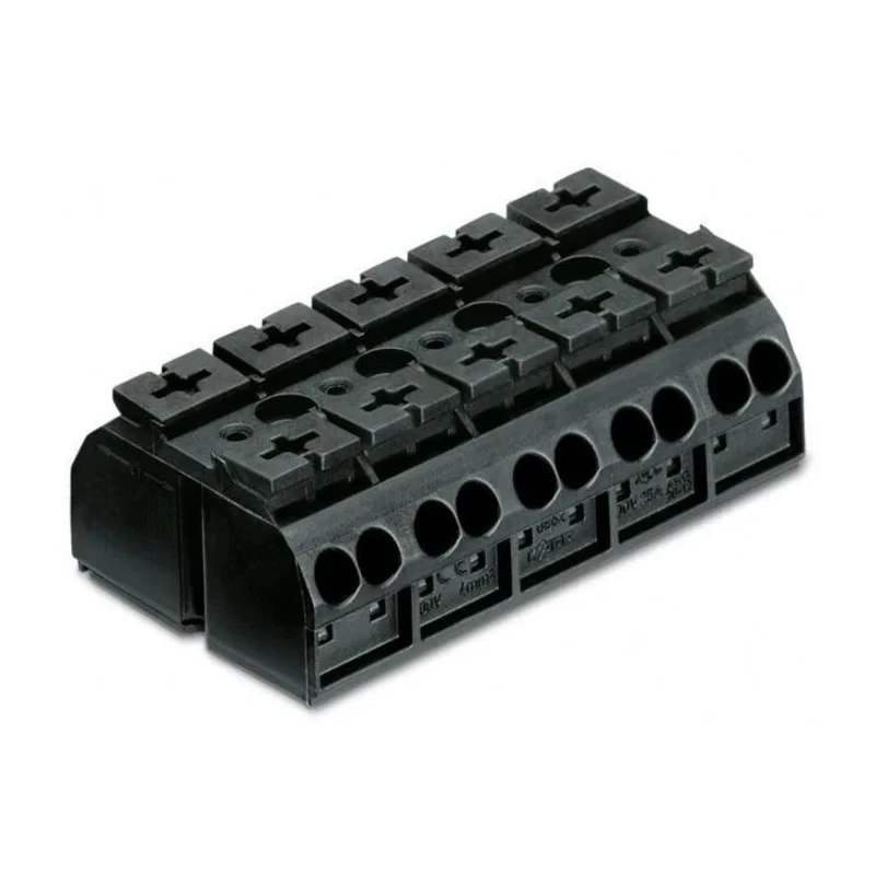 WAGO Terminal Strip, 5-Way, 12AWG, 20AWG Wire, 32A Cage Clamp, 500V, Polyamide Housing, 862-505