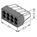 Wago 773 Series Push Wire Junction Box Connector 8-Way 24A 400V Push-in Termination 773-108