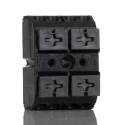 WAGO Terminal Strip 2-Way 32A Cage Clamp for 12AWG, 20AWG Wire, 500V Polyamide Insulated Black 862-552