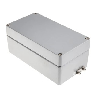 RS PRO Grey Lid Aluminium Enclosure IP66 IK09 90 mm x 220 mm x 220 mm IP66