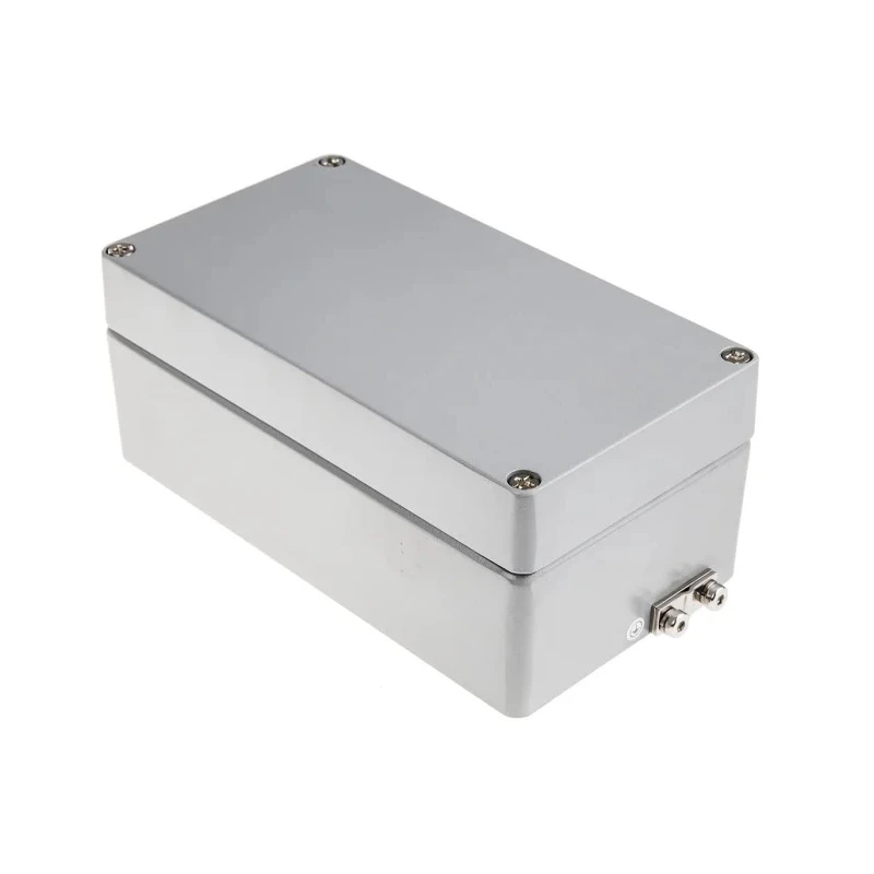 RS PRO Grey Lid Aluminium Enclosure IP66 IK09 90 mm x 220 mm x 220 mm IP66