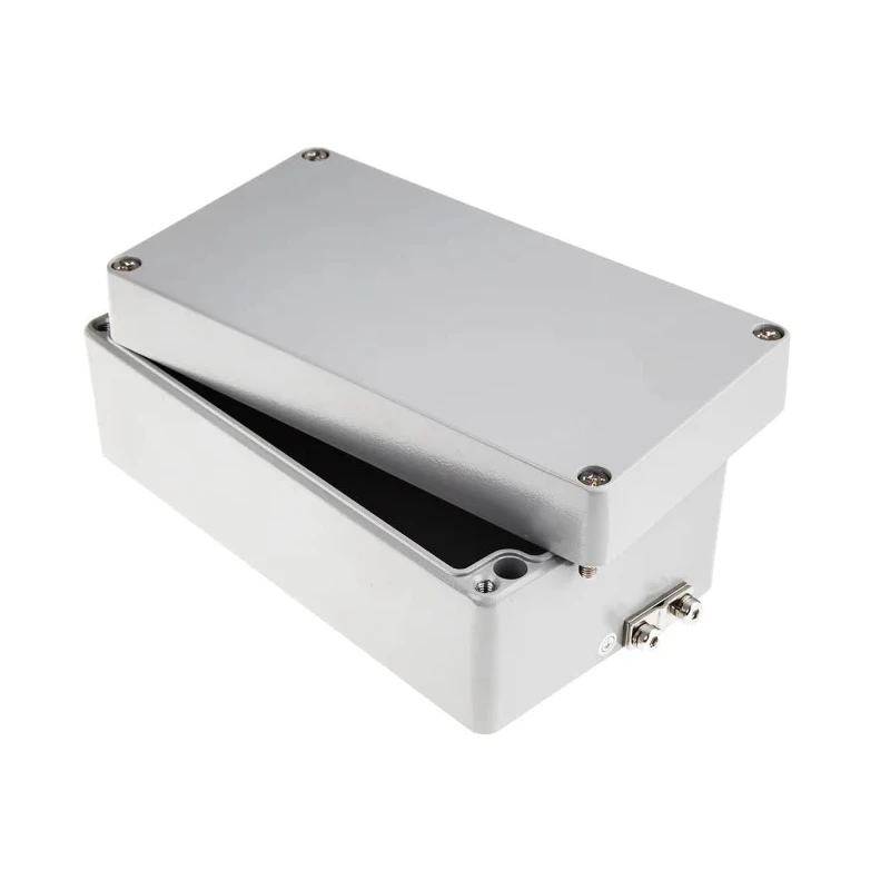 RS PRO Grey Lid Aluminium Enclosure IP66 IK09 90 mm x 220 mm x 220 mm IP66