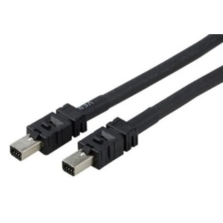 TE Connectivity Ethernet Cable Mini I/O to Male Mini I/O Polyurethane Sheath Black 2 m 2-2205132-3