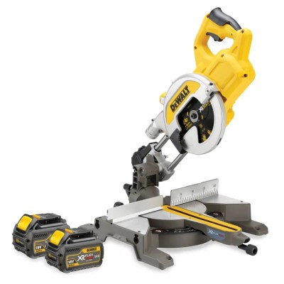 DeWALT FLEXVOLT 54V 6Ah Cordless Mitre Saw 216 mm Blade Diameter 6300 RPM Brushed Motor DCS777T2-GB