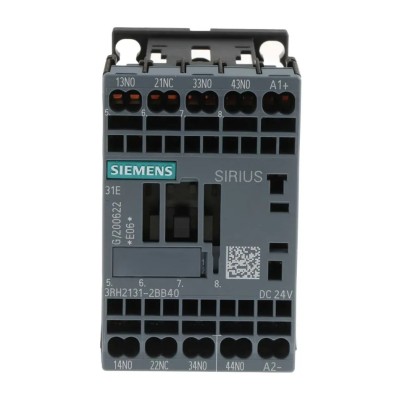 Siemens 3RH2 Contactor Relay, 24V DC Coil, 10 A Contact Current, 3 NO/1 NC, 690V AC 3RH2131-2BB40