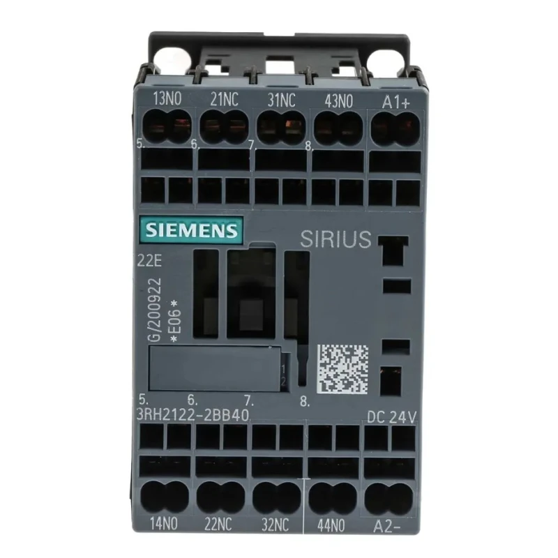 Siemens Contactor Relay 0.8V dc 1.1V dc Coil 10A 24V dc 2 NO/2 NC 690V ac 3RH2122-2BB40