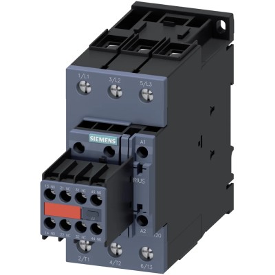 Siemens 3RT2 Contactor, 110V AC Coil, 3-Pole, 50 A, 22 kW 400V, 3 NO, 690V AC 3RT2036-1AK64-3MA0
