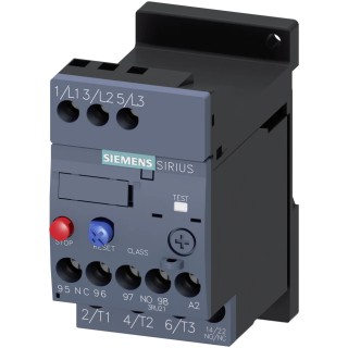 Siemens SIRIUS 3RU2 Thermal Overload Relay Stand Alone Mount 1 NO/1 NC 1.25A FLC 3A Contact Current 750W 690V AC 3RU2116-0KB1
