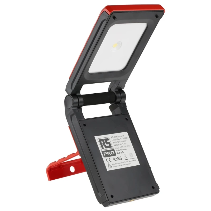 RS PRO Rechargeable LED Industrial Site Work Light 7.4V 10W 1000 lm IP65 122-8897