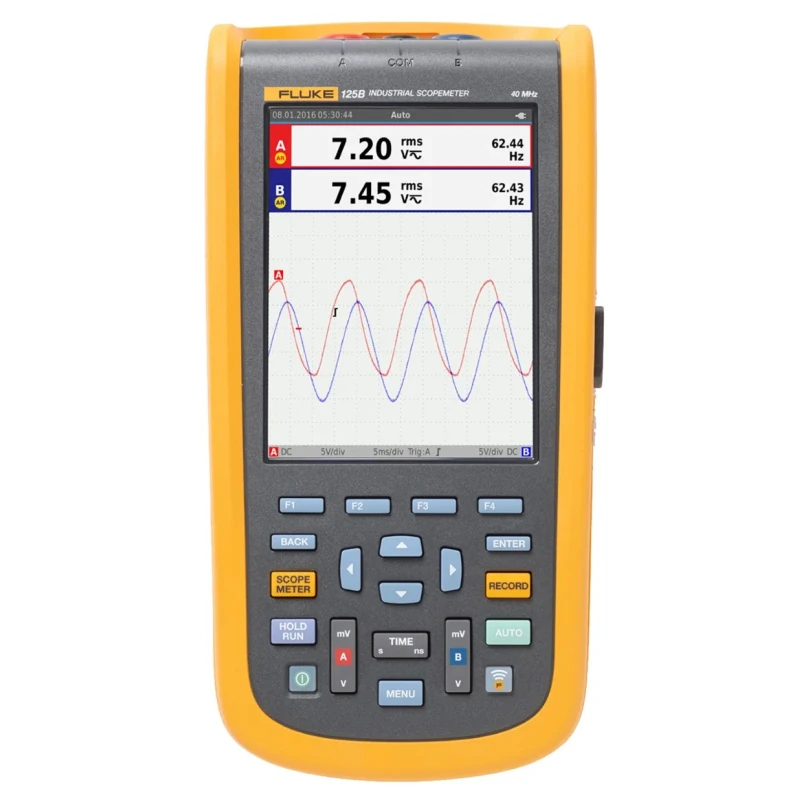 Fluke 40 MHz Bandwidth 2 Channel Digital Handheld Oscilloscope 5.7 in TFT Colour Display FLUKE-125B/UK/S