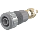 Staubli Grey Female Banana Socket 4 mm Connector Solder Termination 1kV 32A Gold Plating 23.3020-28