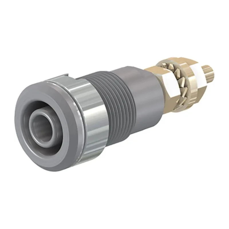 Staubli Grey Female Banana Socket 4 mm Connector Solder Termination 1kV 32A Gold Plating 23.3020-28