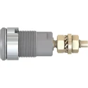 Staubli Grey Female Banana Socket 4 mm Connector Solder Termination 1kV 32A Gold Plating 23.3020-28