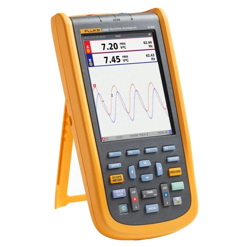 Fluke 40 MHz Bandwidth 2 Channel Digital Handheld Oscilloscope 5.7 in TFT Colour Display FLUKE-125B/UK/S