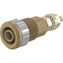 Staubli Brown Female Banana Socket 4 mm Connector, Solder Termination, 1kV, 32A, Gold Plating 23.3020-27
