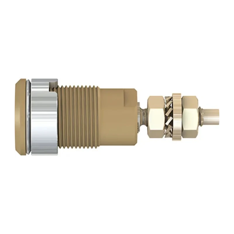 Staubli Brown Female Banana Socket 4 mm Connector, Solder Termination, 1kV, 32A, Gold Plating 23.3020-27