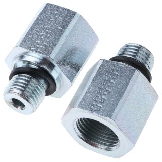 Parker Hydraulic Straight Threaded Reducer Male G, Steel, 0.25 in Hose ID RI1/4EDX3/8CF
