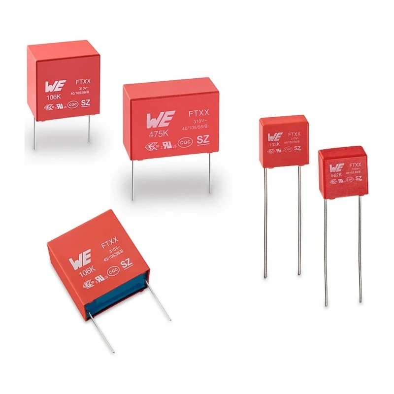 Wurth Elektronik WCAP-FTXX Film Capacitor X2, ±10 % Tolerance, 27nF Capacitance, 310V dc/ac, Through Hole Mount 890334025004
