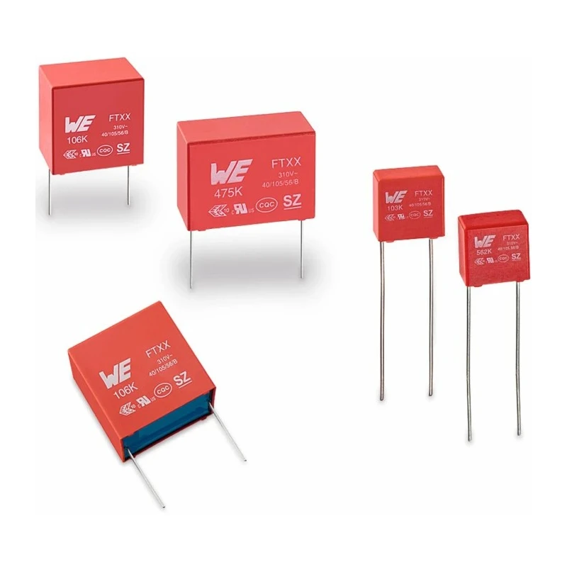 Wurth Elektronik WCAP-FTXX Film Capacitor X2 Self-Healing Metallized Polypropylene 1 μF 310V dc 310V ac Radial 890334026027