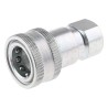 Parker Steel Hydraulic Quick Connect Coupling 1/2 in BSPP Thread, Nitrile Rubber Seal, Zinc Plated, -40 to +80°C H4-62-BSPP