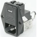 Schaffner 250V AC 6A Panel Mount IEC Filter Male 2 Fuse Solder FN378-6-21