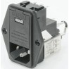 Schaffner 250V AC 6A Panel Mount IEC Filter Male 2 Fuse Solder FN378-6-21