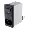 Schaffner 250V AC 2A Snap-in IEC Filter Male 2 Pole 2 Fuse Faston FN286-2-06