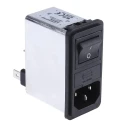 Schaffner IEC Power Entry Module Snap-in IEC Filter 250V AC 6A 2 Pole 2 Fuse Faston FN286-6-06