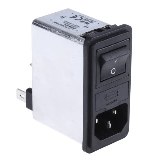 Schaffner IEC Power Entry Module Snap-in IEC Filter 250V AC 6A 2 Pole 2 Fuse Faston FN286-6-06