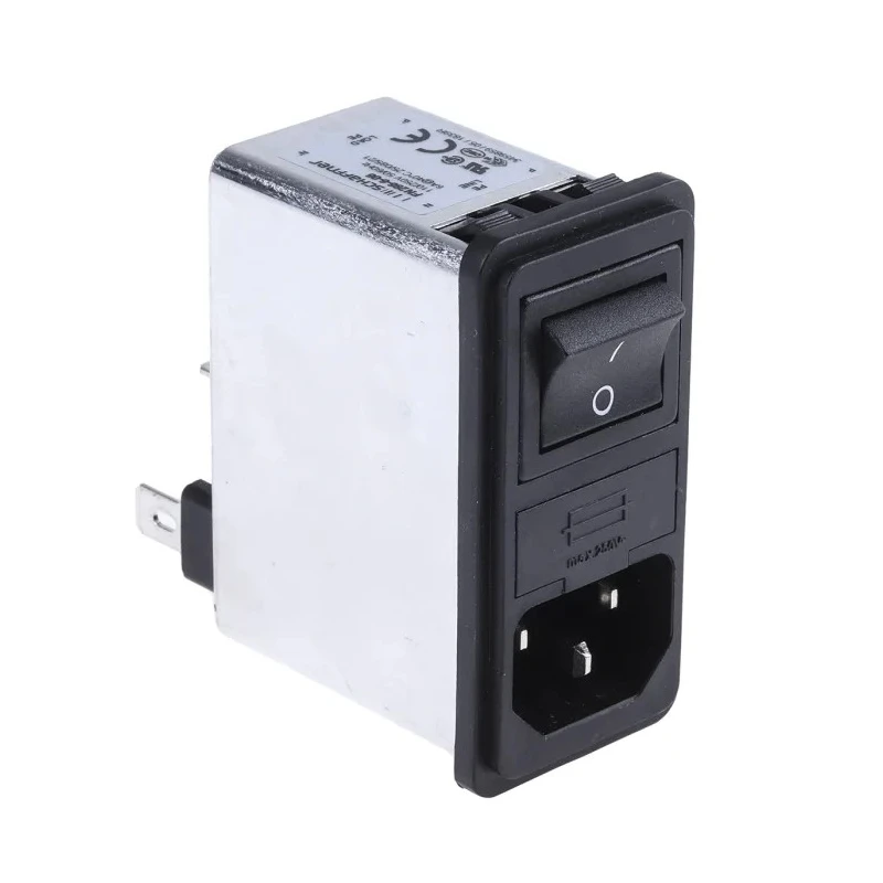 Schaffner IEC Power Entry Module Snap-in IEC Filter 250V AC 6A 2 Pole 2 Fuse Faston FN286-6-06