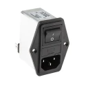 Schaffner 250V AC 6A Panel Mount IEC Filter Male 2 Pole 2 Fuse Faston FN284-6-06