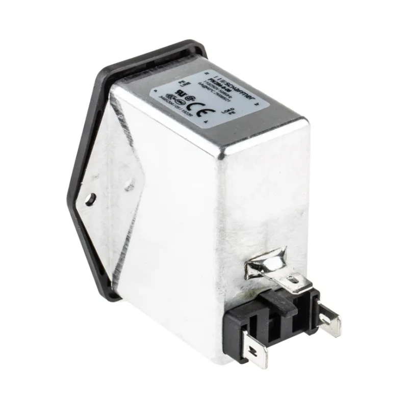 Schaffner 250V AC 6A Panel Mount IEC Filter Male 2 Pole 2 Fuse Faston FN284-6-06