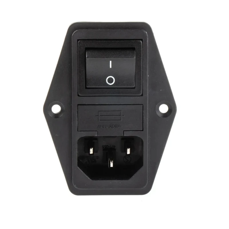 Schaffner 250V AC 6A Panel Mount IEC Filter Male 2 Pole 2 Fuse Faston FN284-6-06