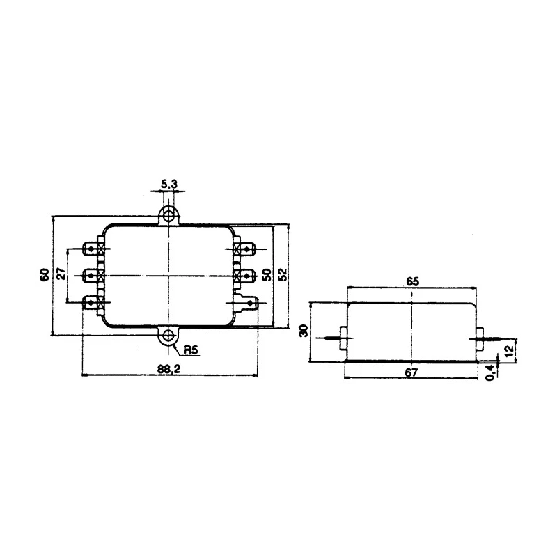 Schaffner Chassis Mount EMI Filter 1 Phase 3A 250V AC 400Hz FN343