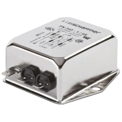 Schaffner Chassis Mount EMI Filter 6 A 250 V ac 400 Hz Single Phase Two-Stage with Tab Termination FN343
