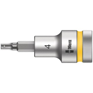 Wera 1/2 in Drive 4 mm Hexagon Socket Chrome Vanadium Steel 21.5mm Overall Length 05003820001
