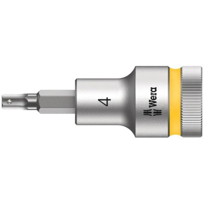 Wera 1/2 in Drive 4 mm Hexagon Socket Chrome Vanadium Steel 21.5mm Overall Length 05003820001