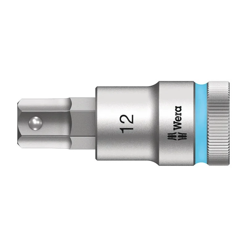 Wera Chrome Vanadium Steel 1/2 in Drive 12 mm Hexagon Socket, 23mm Overall Length 05003826001