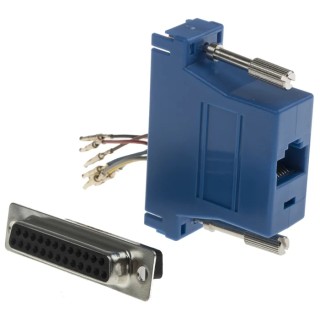 RS PRO 25-Way D-Sub to Female Female RJ45 Female Female Plug-in Adapter 16mm 314-8177