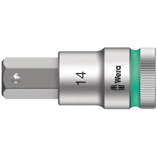 Wera Chrome Vanadium Steel 14 mm Hexagon Socket 1/2 in Drive, 23mm Overall Length 05003827001