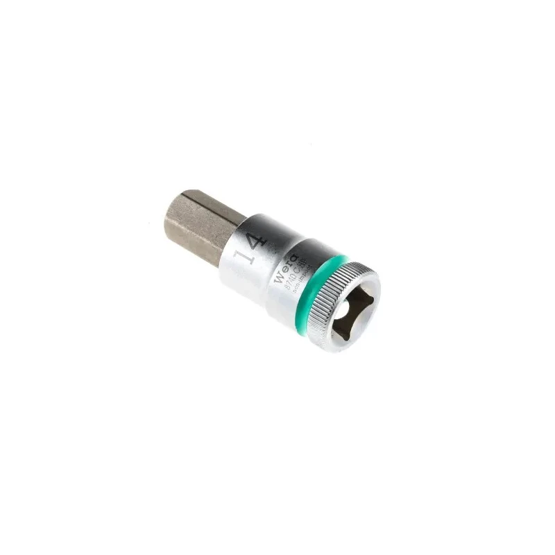 Wera Chrome Vanadium Steel 14 mm Hexagon Socket 1/2 in Drive, 23mm Overall Length 05003827001