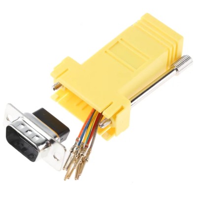 RS PRO 9-Way D-Sub to Male Male Female Female D-Sub Adapter 16mm Length Plug-in Straight Orientation .... RJ45