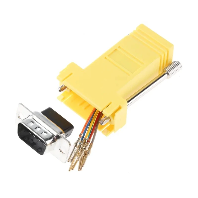 RS PRO 9-Way D-Sub to Male Male Female Female D-Sub Adapter 16mm Length Plug-in Straight Orientation .... RJ45
