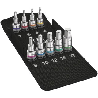 Wera 9-Piece 1/2 in Hexagon Socket Set, Chrome Molybdenum Steel, 60mm Length 05004201001